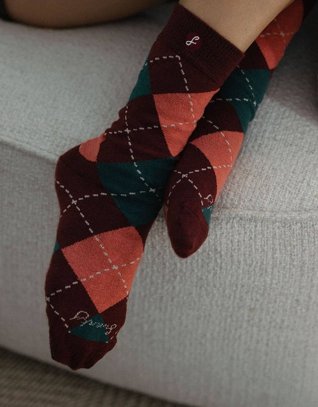 Swanky Socks - Mulberry Rose Argyle