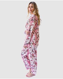 Sant And Abel - Women's Martinique® Pink Banana Leaf Long PJ Set