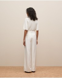 Trenery - Tailored Wide Leg Pant in White