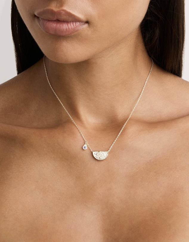 By Charlotte - Silver Lotus Birthstone Necklace - September