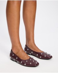 AERE - Studded Leather Ballet Flats