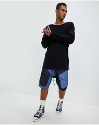 Surrounded By Ghosts - The Diaspore Rib Knit Long Sleeve Tail T-Shirt