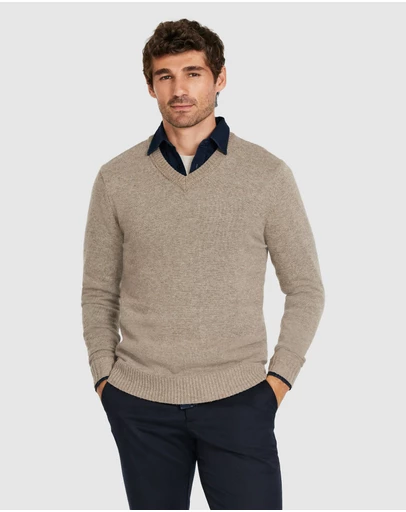 Tarocash - Orion Textured V Neck Knit