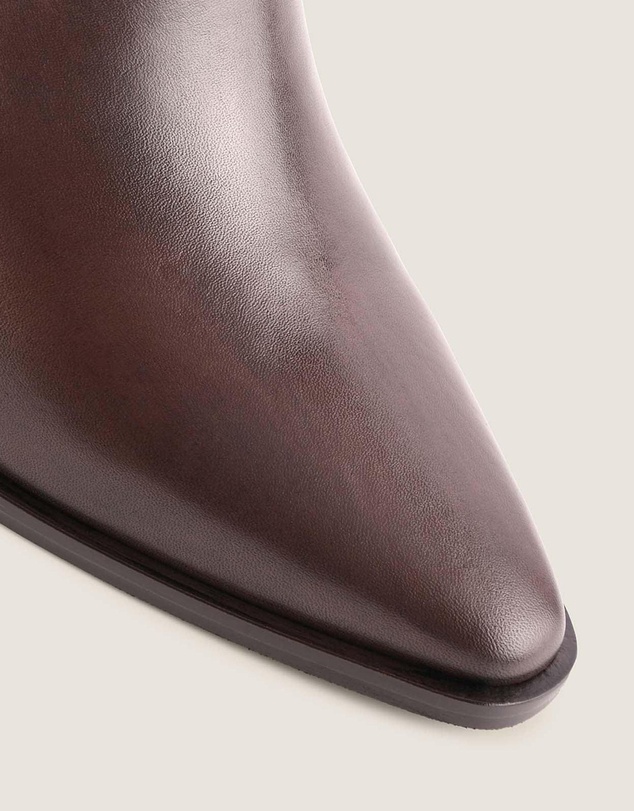 Shelly Shen - Ellis Heel Ankle Boots Brown Leather