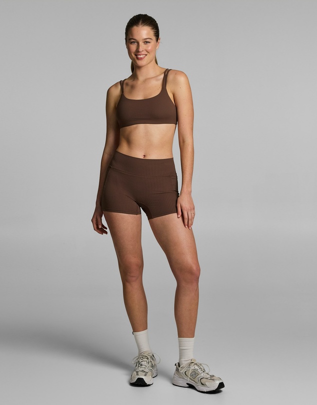 Rockwear - Mid Rise Luxe Rib Pocket Booty Shorts
