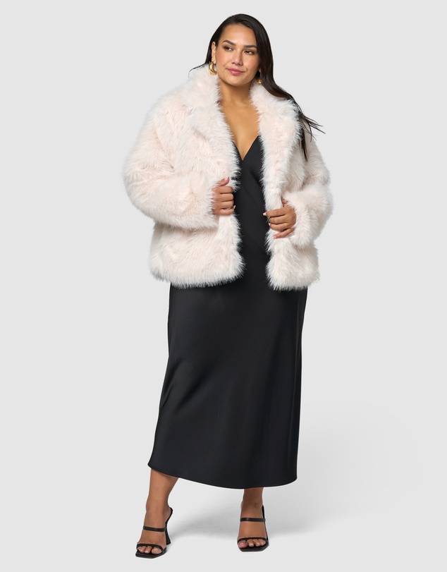 Pink Dusk by Curve Project - Seductive Charm Faux Fur Coat