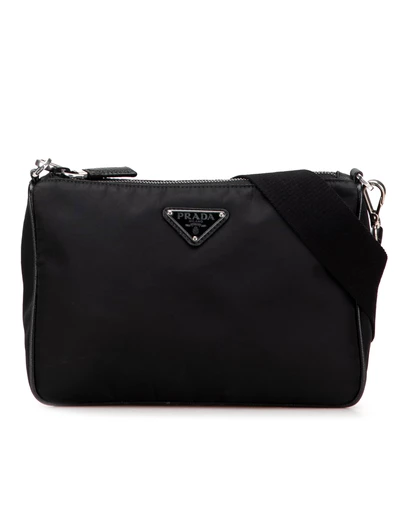 Pre-Loved by Azura Reborn - Pre-Loved Saffiano Trimmed Re Nylon Zip Top Crossbody