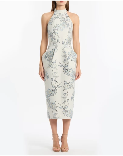 Carla Zampatti - Murano Brocade Halter Neck Midi Dress