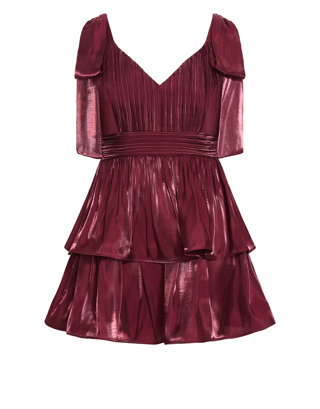 City Chic - Plus size Betty Bow Mini Dress - dark cherry