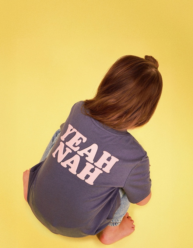 Skwosh - Yeah Nah Kids Slang Tee in Navy
