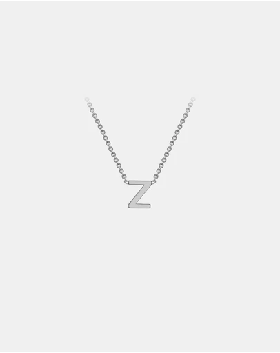 Zoe Olivia - 9K White Gold Initial Z Necklace