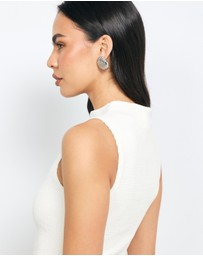 AERE - High Neck Textured Jersey Top