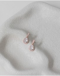 The White Collection - Melissa - Crystal Rose Gold Bridal Earrings