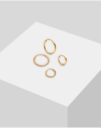 Kuzzoi - ICONIC EXCLUSIVE - Earrings Creole Set Duo Basic in 925 Sterling Silver Gold Plated