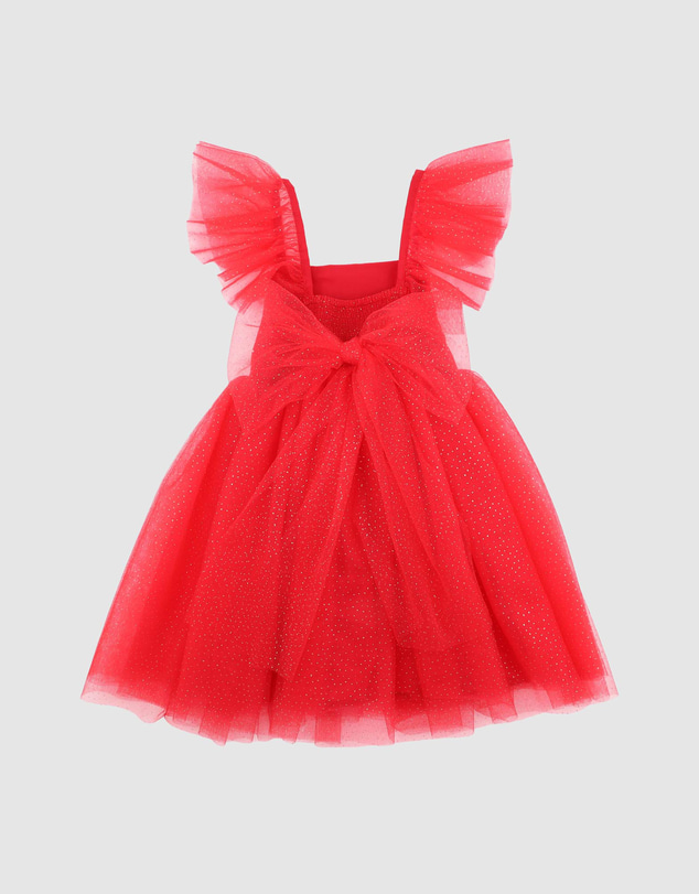 Bebe by Minihaha - Festive Red Glitter Tulle Dress - Kids