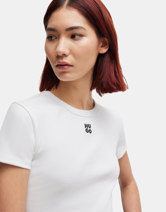 HUGO - Cotton Cropped Slim-Fit Logo T-shirt
