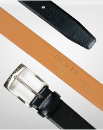 DENTS - Heritage Lined Matt Full-Grain Leather Belt with Satin Nickel Buckle