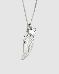 Elli Jewelry - Necklace Crystal Feather 925 Sterling Silver