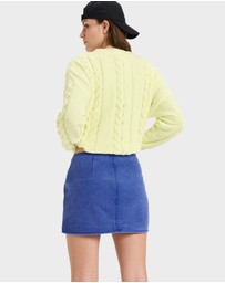 Roxy - Womens Chloe Kim Mini Moto Denim Skirt
