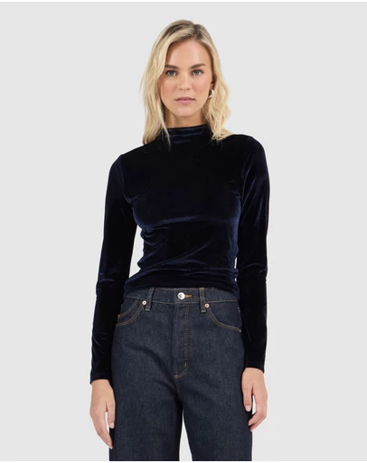 Rolla's - Cameo Long Sleeve Top Velvet