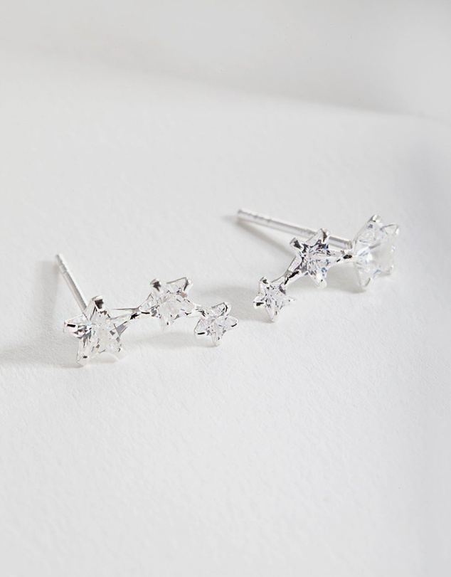 Lovisa - Sterling Silver Cubic Zirconia Star Crawler Earrings