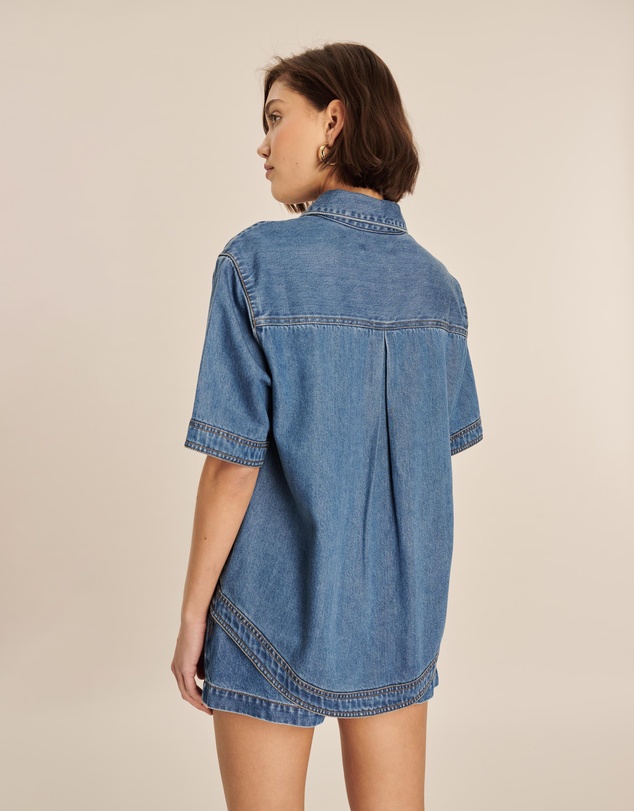 AERE - Kyra Denim Twill Oversized Shirt