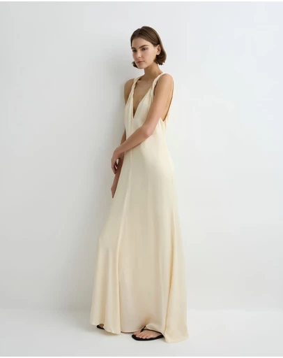 BONDI BORN - Ardea Twist Shoulder Maxi Dress