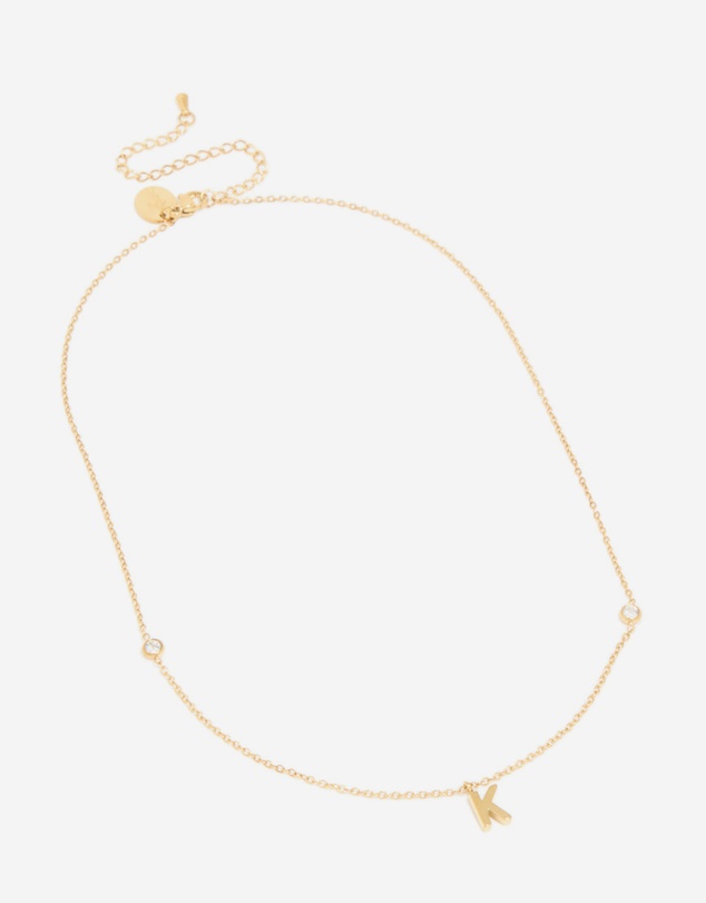 Lovisa - Waterproof Gold Plated Stainless Steel Letter K Dainty Pendant Necklace