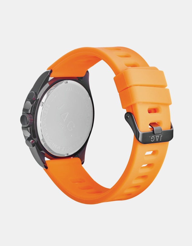 Jag - Beachport Mens Black Dial 46mm Orange Watch