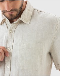 Coast Clothing - Linen Short Sleeve Shirt In Sand 