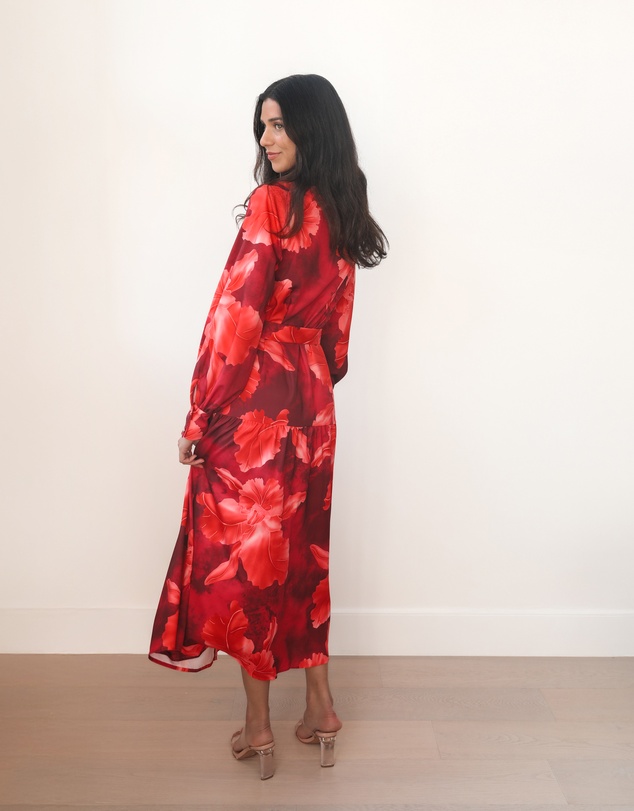 Esther & Co - Zirella Dress - Red Floral