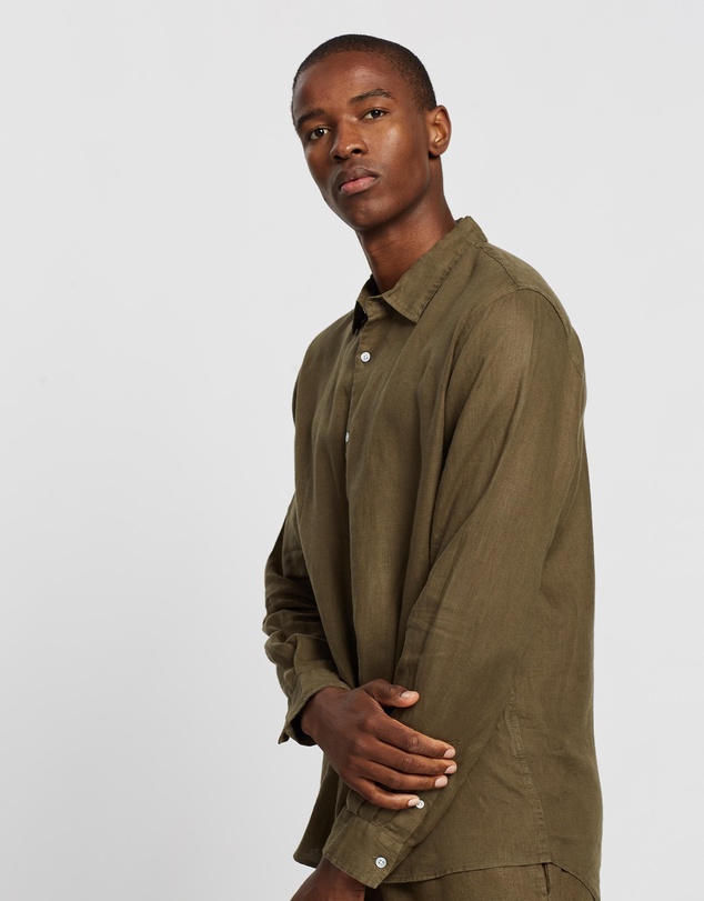 Assembly Label - Casual Long Linen Sleeve Shirt