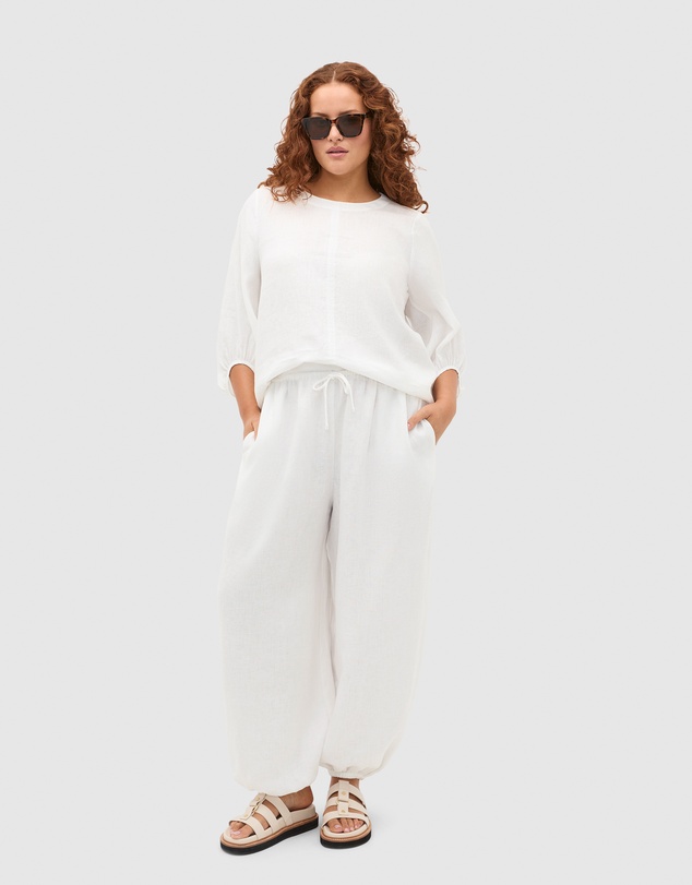 Seed Heritage - Core Linen Balloon Sleeve Top
