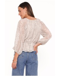 Petal & Pup - Ethelinda Drawcord Waist Top - Snake Print