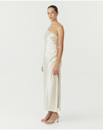 Third Form - Satin Gather One Shoulder Dress