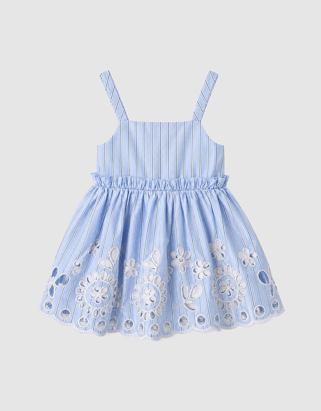 Fox & Finch - Piccolina Cutwork Stripe Dress - Kids