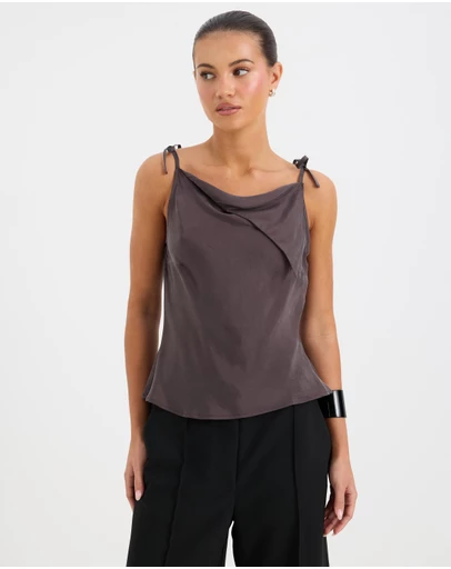 Calli - Belle Cupro Asymmetrical Fold Top