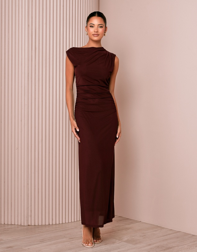 Azzurielle - Pru Off Shoulder Mesh Dress