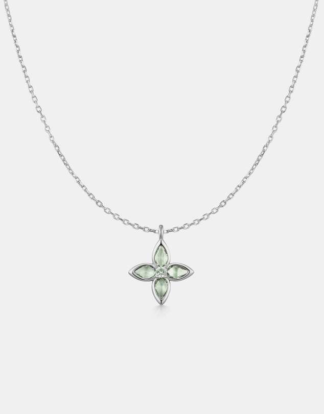 Ania Haie - Silver Mint Green Lucky Clover Necklace
