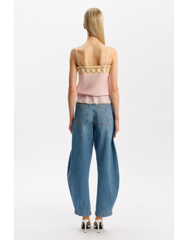 Bardot - Bonita Satin Lace Trim Top