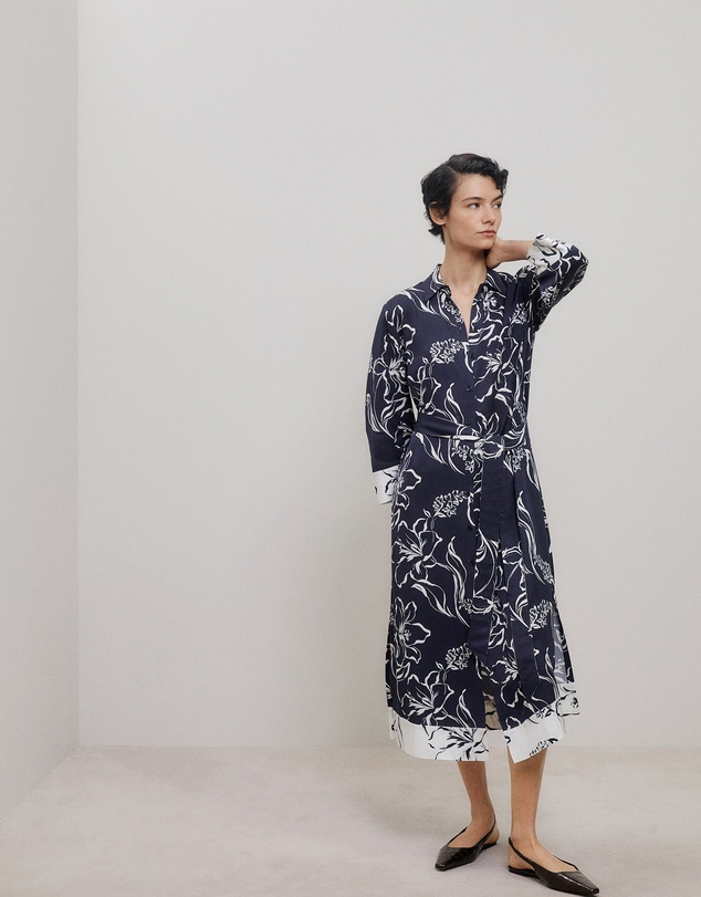 Trenery - Iluna Spliced Shirt Dress in Night Sky