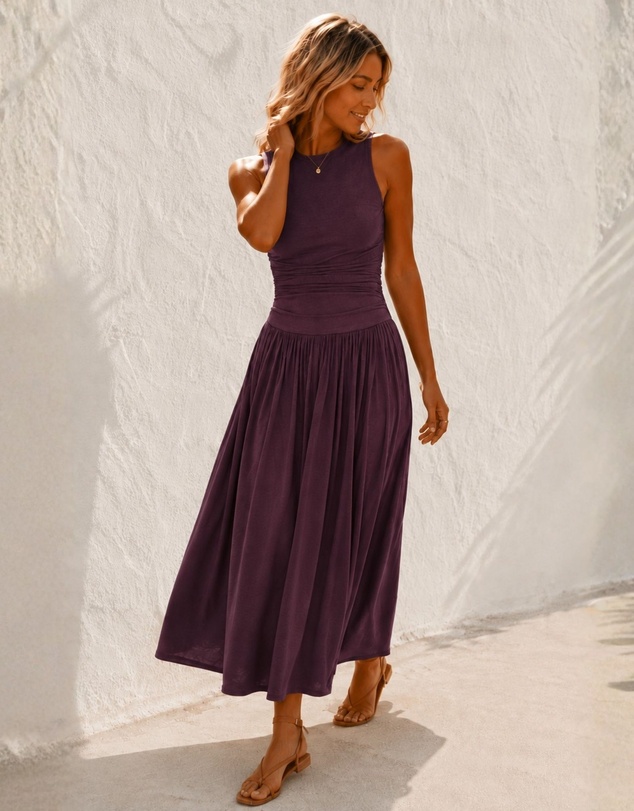 Esther & Co - Balayage Dress - Wine