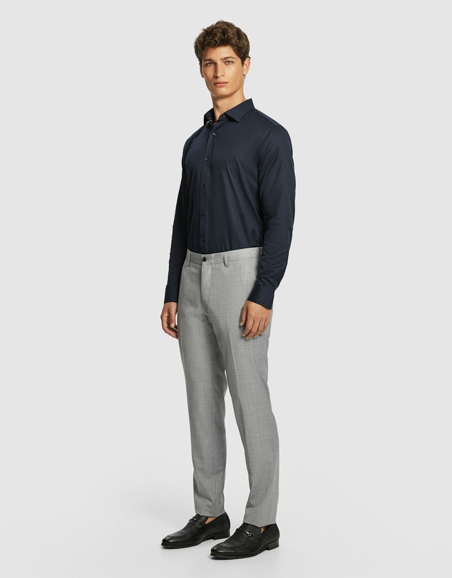 yd. - Clubman Pure Cotton Twill Slim Dress Shirt