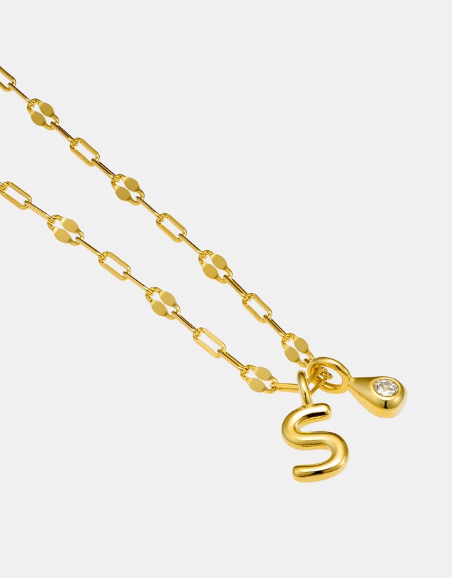 Zoe Olivia - 14K Gold Vermeil Imprint Initial S Cubic Zirconia Necklace