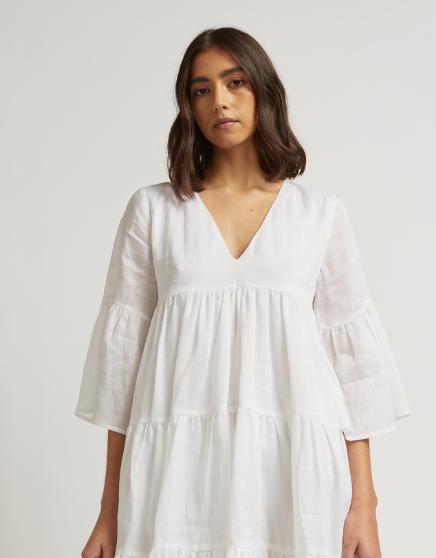 FRIEND of AUDREY - Run Free Tiered Ramie Dress