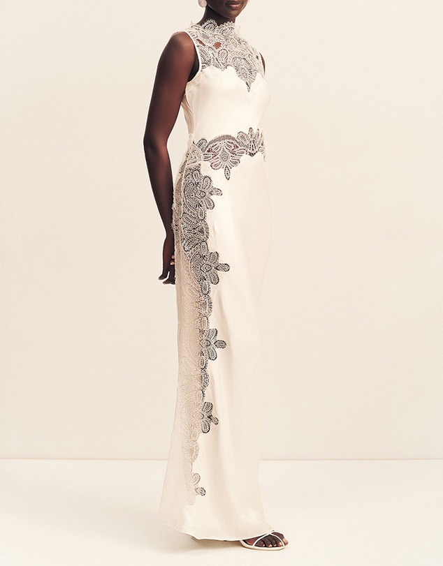 Shona Joy - Stratus Lace High Neck Maxi Dress