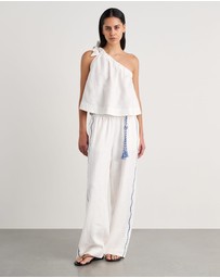 Jag - Ariel One Shoulder Linen Top