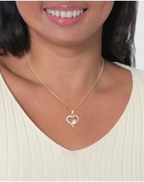 Elli Jewelry - Necklace Heart Pendant Sparkling Love with Crystals in 925 Sterling Silver Gold Plated