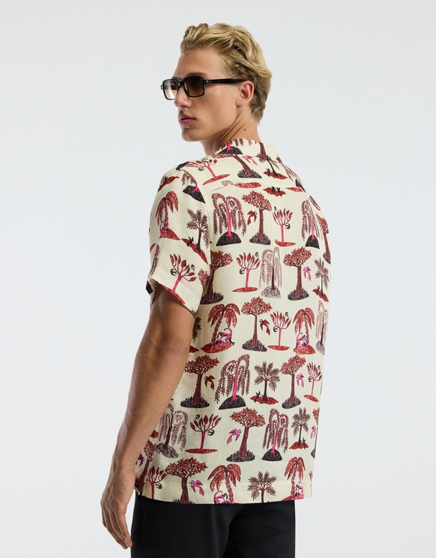 Calibre - Island Print Short Sleeve Shirt Pink