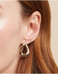 Astrid & Miyu - Molten Large 18ct Gold Plated Hoops